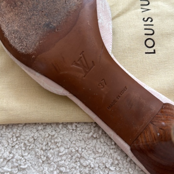 Authentic Louis Vuitton Angelique Open Toe Mules SIZE 37 - Picture 5 of 7